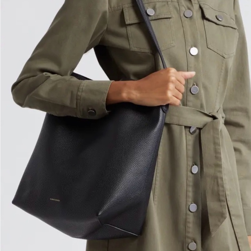 Mansur Gavriel Dark Green Everyday Cabas Leather Hobo Bag - Picture 2 of 12